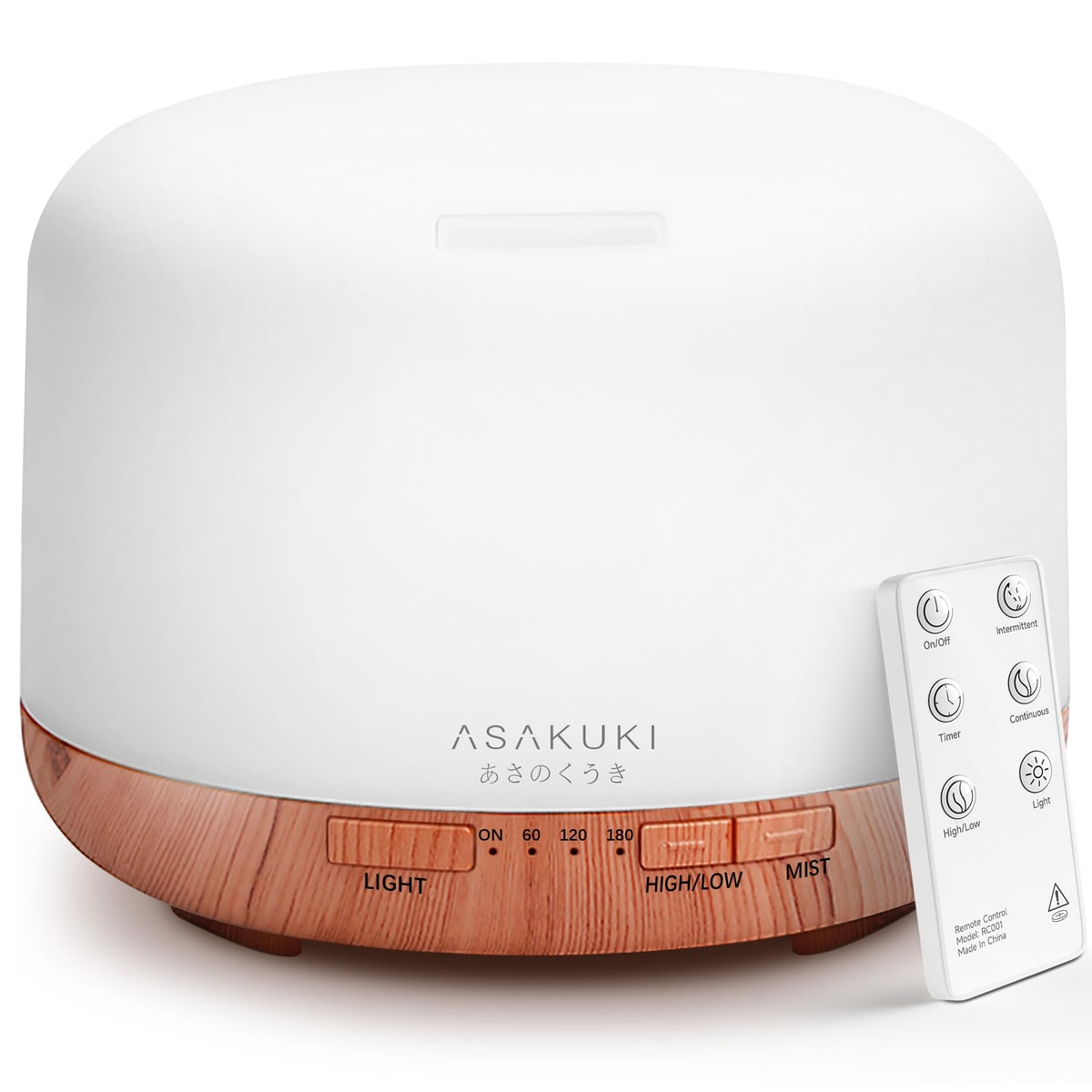 ASAKUKI 500ml Essential Oil Diffuser, 5-in-1 Ultrasonic