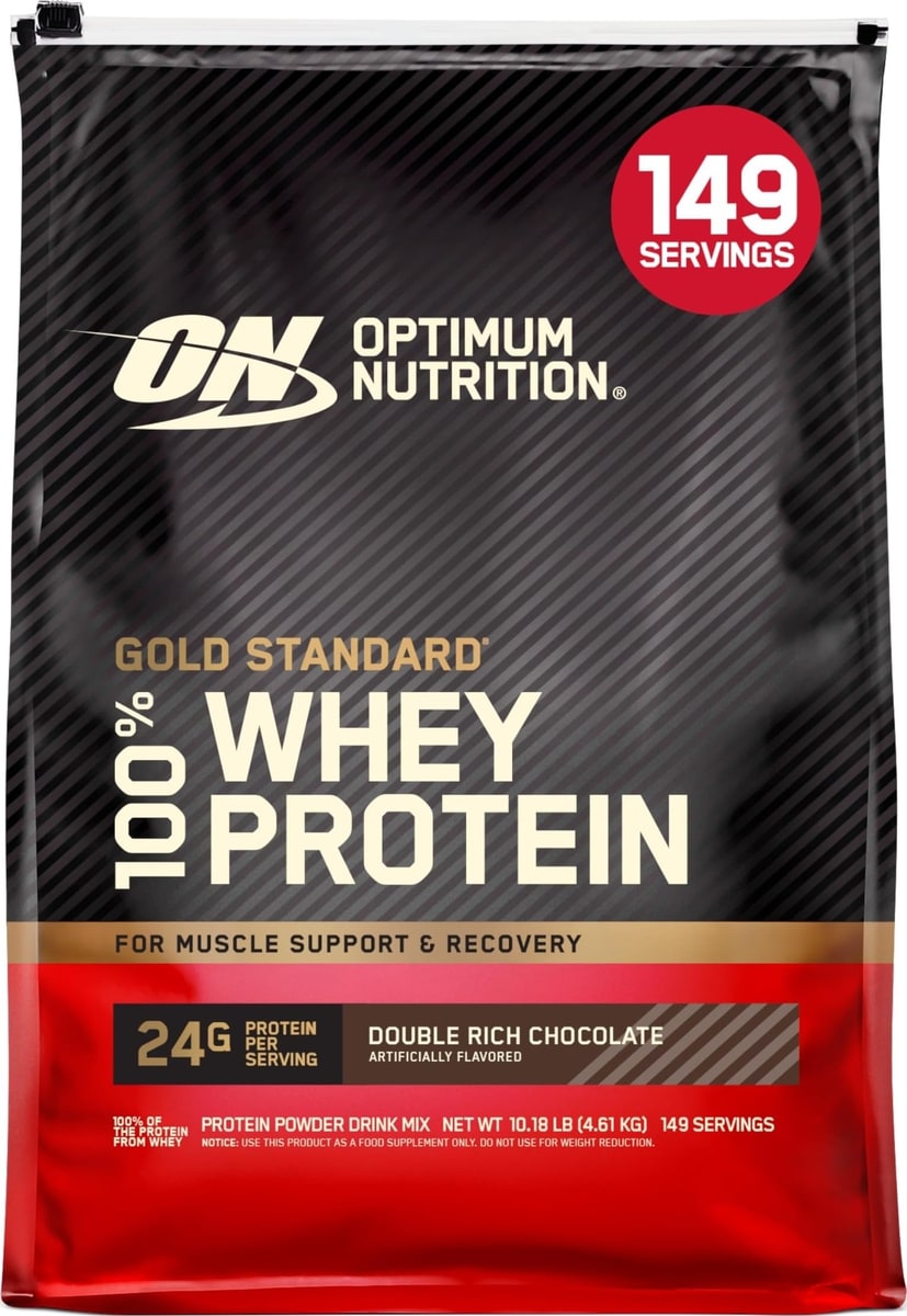 Optimum Nutrition Gold Standard 100% Whey, Double Rich Chocolate, 10 lb