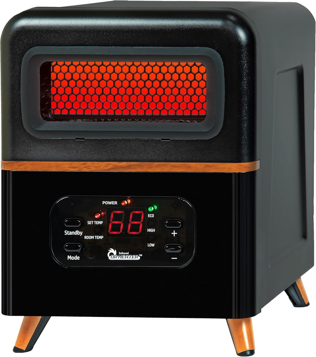 Dr Infrared Heater DR-978 Dual Heating Infrared and PTC Portable Heater, 1500W