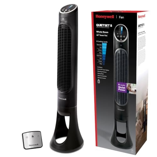 Honeywell QuietSet HYF290B Whole Room Tower Fan, 8 Speeds