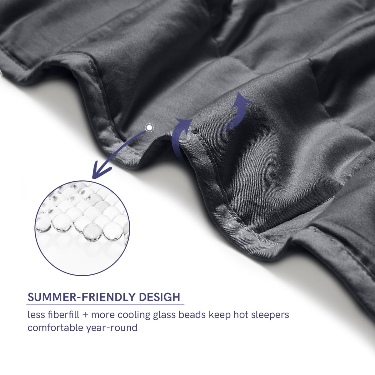 YnM 15 lbs Weighted Blanket for Adults 48x72 Twin/Full Dark Grey