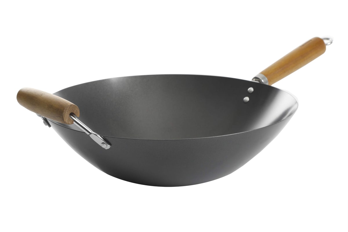 Kenmore Hammond 14-Inch Flat Bottom Carbon Steel Wok
