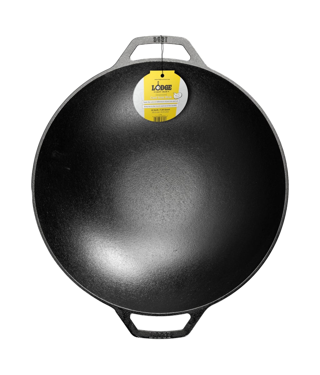 Lodge Cast Iron Wok with Dual Loop Handles, 14 Inch